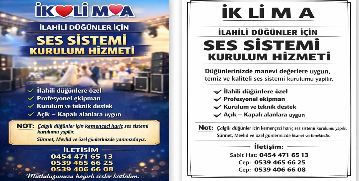 İlahili Düğünler İçin Profesyonel Ses Sistemi Hizmeti